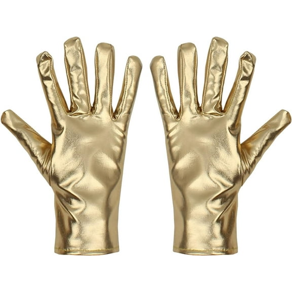 Golden Gloves - Ladies Ceremonial Patent Leather Gloves For Weddings & Stage Performances