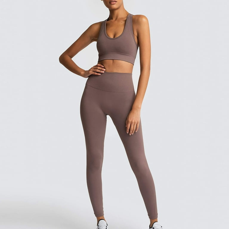 Two-Piece Yoga Suit, Sexy Sports Bra + High Waist Tight Yoga Pants