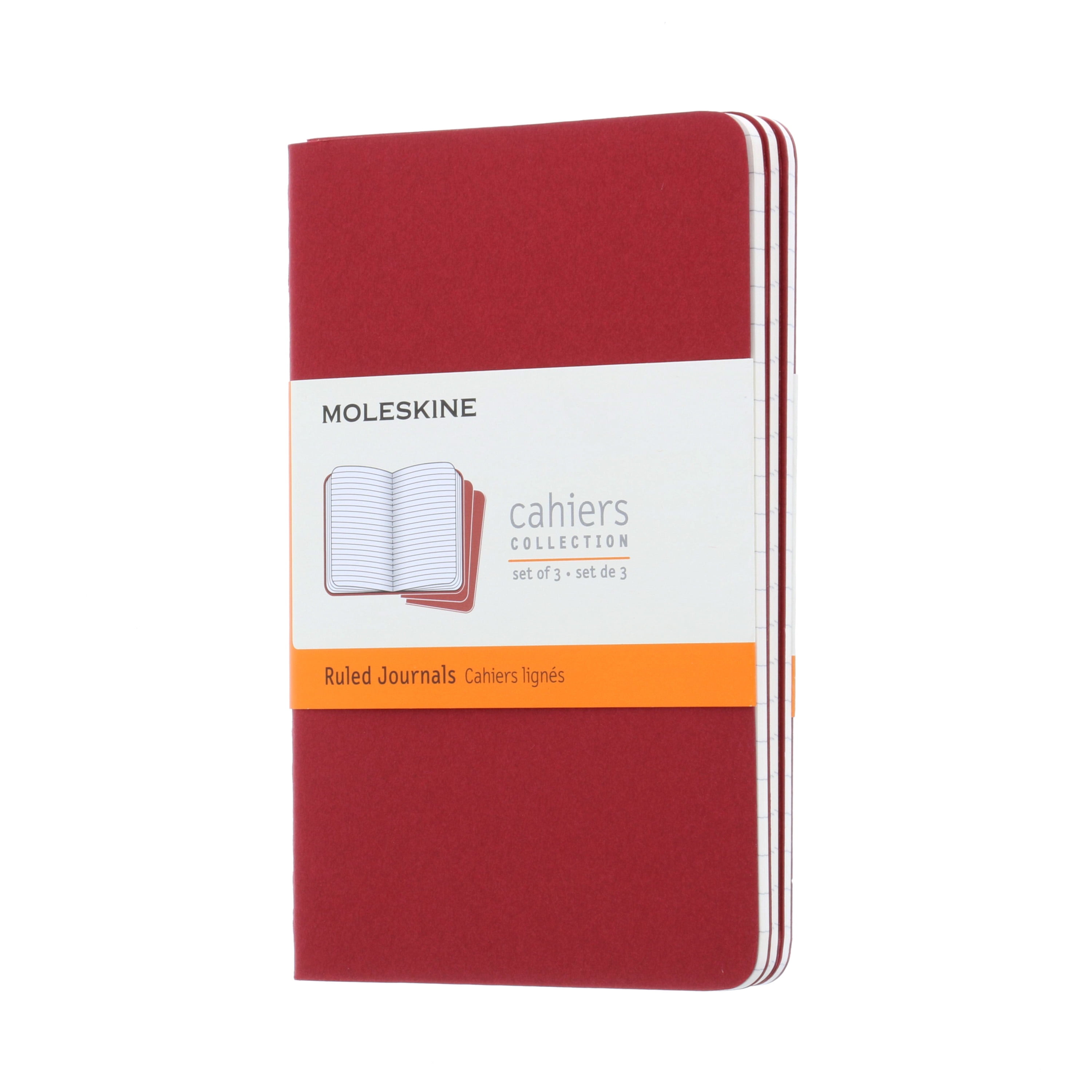 Moleskine Cahier Pocket Journal, 3.5" x 5.5", Ruled, Cranberry Red