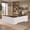 Rustic Brown & White, variant on 71" L-Shaped Executive Standing Desk with Outlets, Lockable File Cabinet, Drawers, Privacy Panel, Fixed Right Return, Walnut White