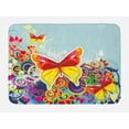 thumbnail image 1 of Colorful Bath Mat, Butterflies and Floral Ornamanets Fantasy Design Colorful Vibrant Wings Artwork, Non-Slip Plush Mat Bathroom Kitchen Laundry Room Decor, 29.5 X 17.5 Inches, Multicolor, Ambesonne, 1 of 2