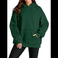 thumbnail image 3 of Sudadera Informal de Larga con Capucha para Mujer, Jersey de y Otoño con Bolsillos. Verde S, 3 of 9