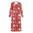 thumbnail image 5 of Tutolipy Christmas Nightgowns Santa Claus Printed Sleepwear V Neck Night Dress Ho Ho Printed Printed Loungewear for Home, XL, 5 of 7