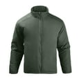 thumbnail image 3 of Sentmoon Snow Jacket Solid Color Long Sleeve Turtle Neck Men Coats Winter Plus Size Zipper Windbreaker Waterproof Men Clothes with Pockets Fall Comfy for Travel and Hiking Green XXXL, 3 of 9