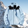 thumbnail image 2 of Gibobby Chaquetas y abrigos para mujer Cárdigan con capucha de forro polar gruesa para senderismo azul M, 2 of 4