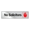Hy-Ko 2" x 8" Vinyl No Solicitors Self-Adhesive Silver Door/Window Sign