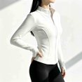 thumbnail image 3 of Junboys Women's Zip Up Running Jacket - Fleece Lined Fitted Activewear with Thumb Holes and Zippered Pockets, Perfect Fall Outfits and Zip Up Jackets, 3 of 4