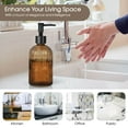 thumbnail image 5 of 2Pack 13 Oz Glass Soap Dispenser , Manual Pump Dispenser,Empty Liquid Container, Refillable Hand Soap Dispenser , Premium Bathroom soap Dispenser for Kitchen & Bathroom , Amber, 5 of 7