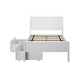 thumbnail image 4 of Max & Lily Twin Bed Frame with Storage Drawers, Solid Wood Platform Bed for Kids, White, 4 of 11