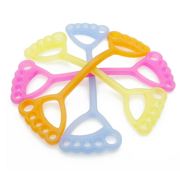 LULULION Blue Silicone Resistance Band with Finger Ring Handles for Fitness and Strength Training