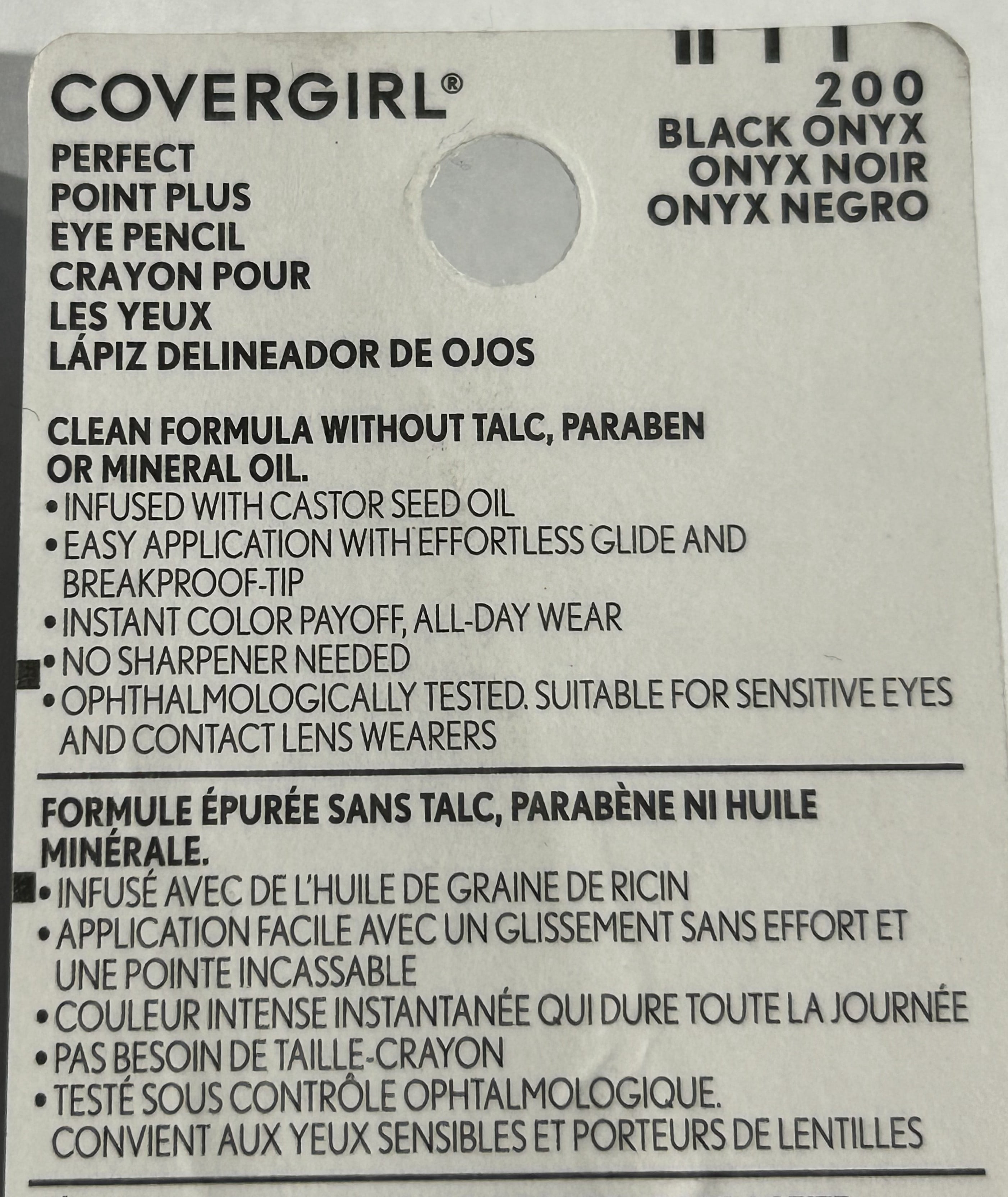 COVERGIRL Perfect Point PLUS Eyeliner, One Pencil, Black Onyx Color, Self Sharpening Eyeliner Pencil, Smudger Tip for Bl (Pack of 6)