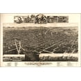 thumbnail image 1 of 24"x36" Gallery Poster, birdseye view map of Kalamazoo, Michigan 1883, 1 of 1