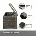 thumbnail image 6 of Krikacy Outdoor Wicker Sofa Chair with Storage Side Table, All-Weather HDPE Rattan Frame, Orange, 6 of 7