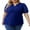 02 Royal Blue, variant on Cueply Women's Plus Size Tops Summer Short Sleeve Dressy Casual Blouse Shirts Waffle Knit Lace