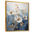 thumbnail image 2 of Designart "Cool Tone Floral Collection I" Seasonal Flowers Floater Framed Canvas Art Print, 2 of 5