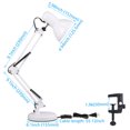 thumbnail image 7 of Torchstar Metal Swing Arm Desk Lamp, Interchangeable Base & Clamp for College, White, 7 of 7