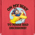 thumbnail image 2 of Instant Message - Flying Away - On My Way to Make Bad Decisions - Women's Lightweight French Terry Pullover, 2 of 6