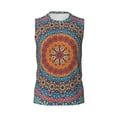 thumbnail image 6 of Lsque Mandala Print Men's Cotton Blend Sleeveless Muscle Shirts (S-3XL)- Moisture Wicking, Odor Protection, UPF 30+,Medium, 6 of 8