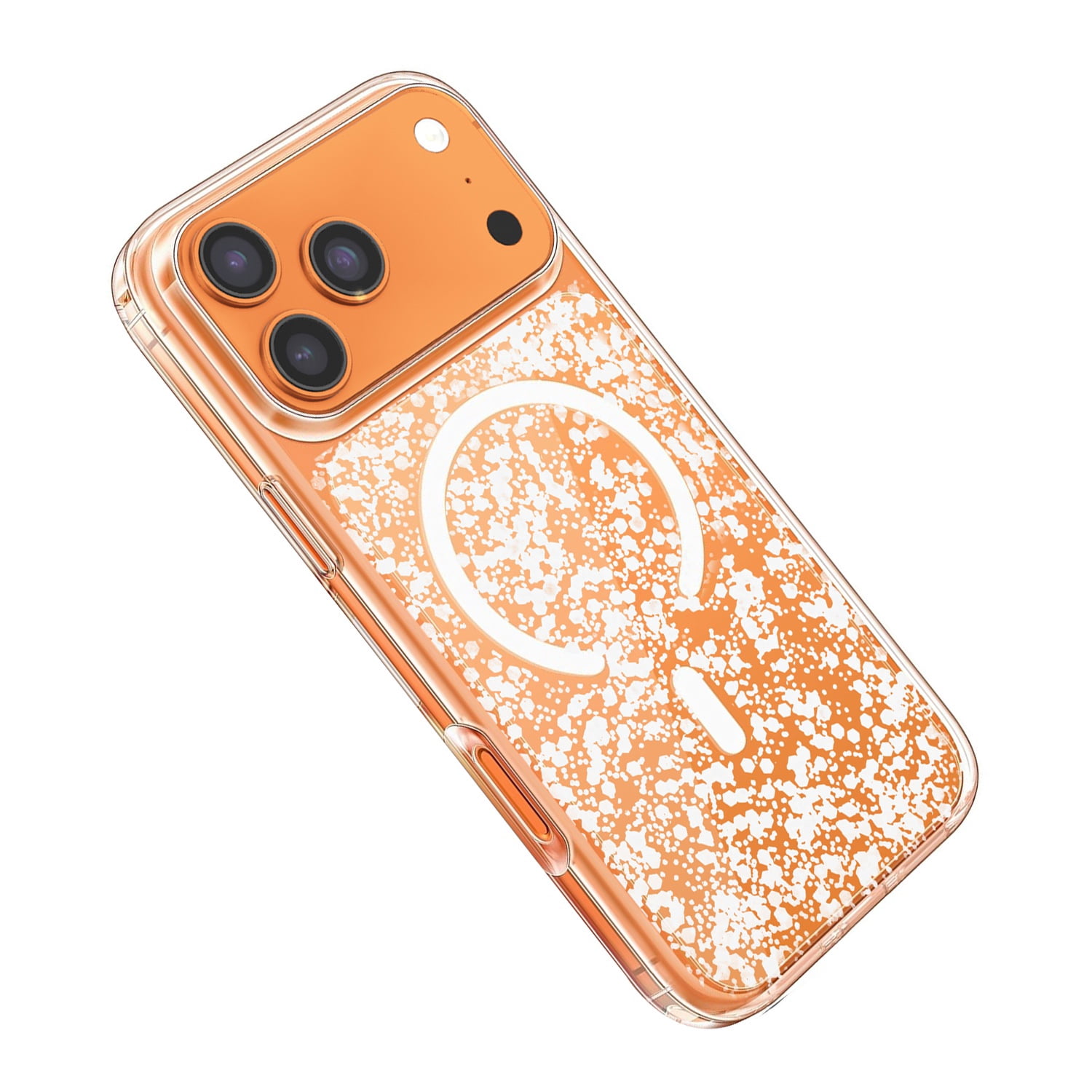 Glitter Clear Magnetic Cases for iPhone 17 Pro Max - White