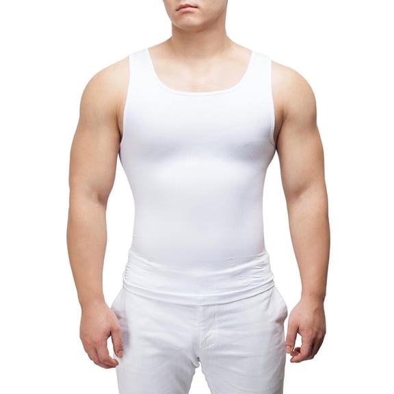 Men's Shapewear Chest Belly Waist Boobs Compression Slimming Vest Body Shaper Workout GYM Under base Layer Cool Dry Sport Tank Top Undershirts