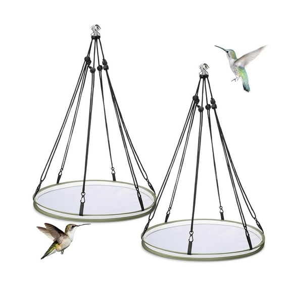 2 Pieces Universal Wild Bird Seed Catcher Hanging Hoop Platform Bird Seed Catcher Tray for Hummingbird Feeders Bee Feeder Outdoor Garden Accessories 17.7 Inch