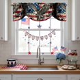 thumbnail image 3 of Independence Day Tie Up Valances Curtain, Adjustable Kitchen Watercolor U. S, Flag Soaring Bald Eagle Vintage Valances for Windows Decor, Rod Pocket Short Curtains Set for Bedroom/Bathroom, 54"x18", 3 of 9