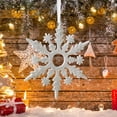 thumbnail image 6 of Luoshdecor Christmas Glitter Ornament ,White Holiday Butterfly Elk Star Hanging Decorations for Tree Wedding Party Ornaments 5.9 in, 6 of 7