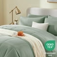 thumbnail image 3 of Queen Comforter Set Sage Green, 7 Pieces Bed in a Bag, Green Comforter Queen Size, All Season Bedding Sets with Stitch Quilted Comforter, Flat Sheet, Fitted Sheet, Pillowcases, 3 of 8