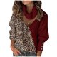 thumbnail image 1 of Suéter de cuello alto de manga larga con retazos estampado Fashoin para mujer Top de punto Pompotops  hdfakjf10077, 1 of 5