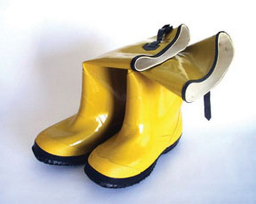Pair of Mens and womens Yellow PVC Slush Boots Rain Boot Pullover Size 11 SB11 
