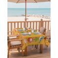 thumbnail image 2 of Outdoor Tablecloth with Umbrella Hole for Patio/Picnic/Party/Camping, Orange Spring Floral Waterproof Table Cloth Rectangle Table Cover Washable, Green Botanical Summer Flower Birds (60"x 102"), 2 of 8