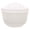 White, variant on pdqouc Half Round Imitation Rattan Wall Hanging Planter, Semicircular Wall-Mounted Flower Pot, Decorative Hanging Planter for Indoor Outdoor Balcony Fence Garden Home Decor Supplies