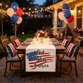thumbnail image 5 of American Flag Stripes Stars Table Runner, 4th of July Independence Day Patriotic Red White Blue Kitchen Dining Table Decor, Memorial Day Holiday Party Banquet Table Cover Strip, 5 of 6