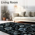 thumbnail image 2 of ODIKA 5'x7' Machine Washable Non-Slip Area Rug, Abstract Floral Black Botanical High Traffic Rug, Gray, 83801, 2 of 7