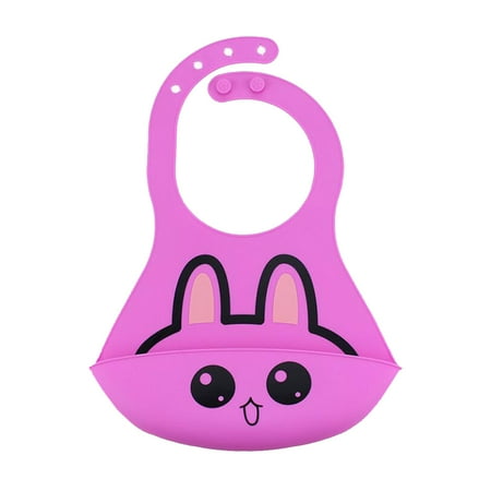 

Waterproof Silicone Infant Baby Bibs W/Food easy to clean Rose Red others31.5x22.5cm