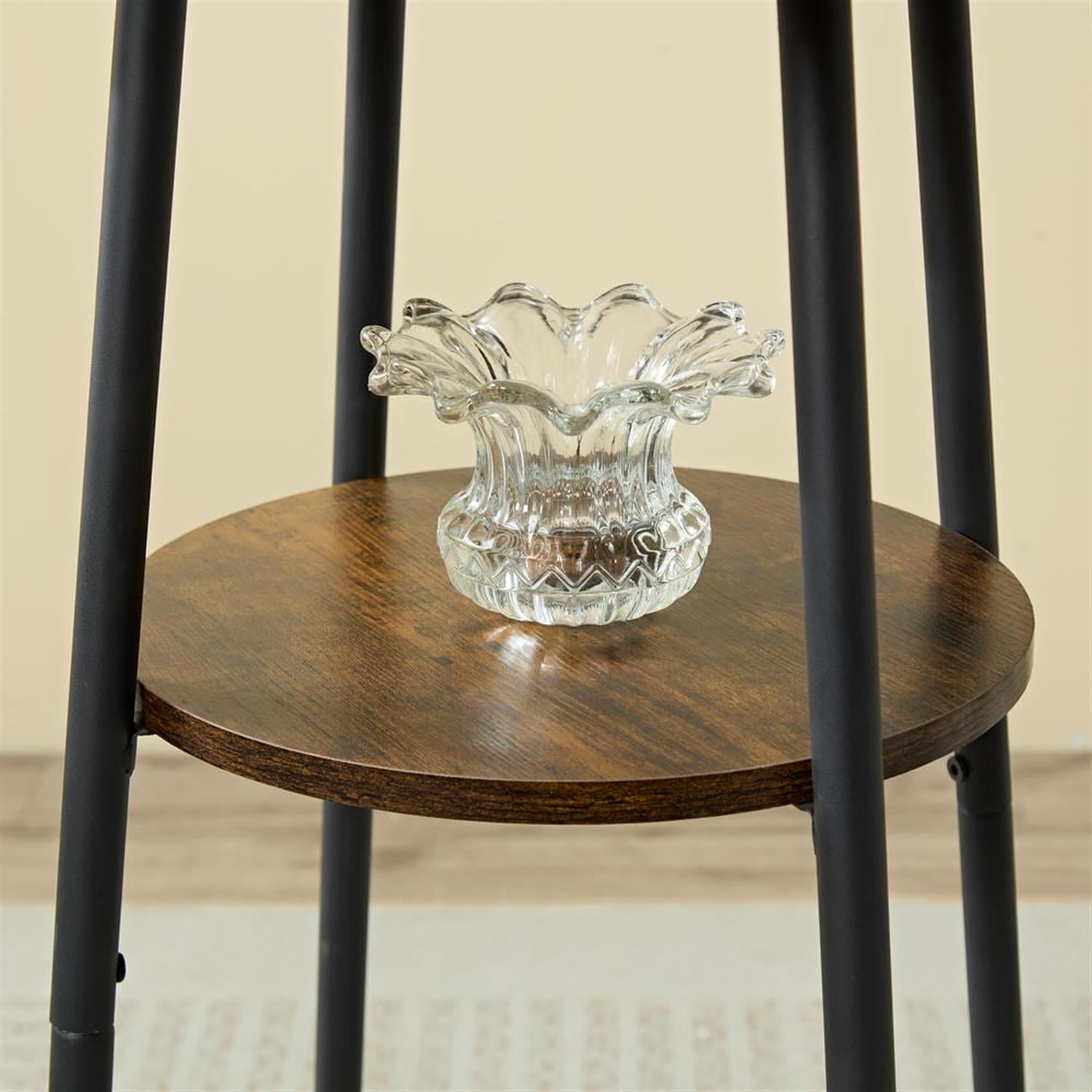 Demi Bonn 3-Piece Dining Table Set with 2 Upholstered Bar Chairs and Storage,dustrial Kitchen Bar Table Furniture Sets for Dining Room, Apartment, Brown