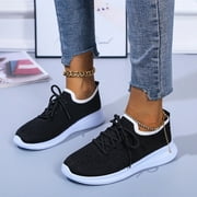 Gubotare Walking Shoes Women Women's D'Lites Memory Foam Lace-up Sneaker,Black 7