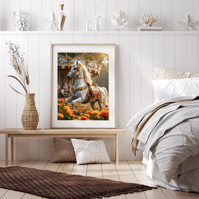 Carousel Horse Diamond Painting Kit For Adults - 5D Full Drill DIY Art For Home Wall Decor 6 thumbnail image