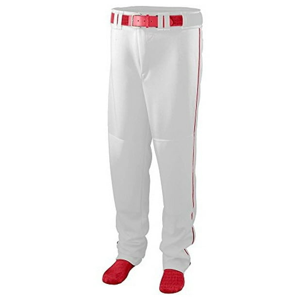 Augusta Sportswear BOYS' SERIES BASEBALL PANTS WITH PIPING XL White/Red