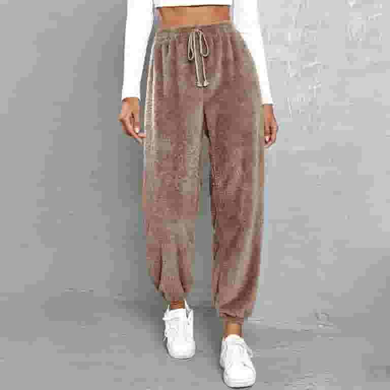 Womens Fuzzy Fleece Pants Winter Warm Thicken Jogger Womens Fuzzy Fleece Pants Winter Warm Thicken Jogger