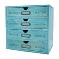 thumbnail image 2 of Vintage Blue Desk Apothecary Cabinet, 15-Drawer Wooden Organizer with Label Holders for Efficient and Stylish Office/Home Storage Solutions, 2 of 6