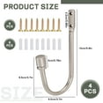 thumbnail image 2 of 4 Pcs Curtain Holdbacks, Wall Mounted Metal Drapery Tiebacks, Decorative Curtain Tieback Hook, Heavy Duty Metal Window Drapery Holder, Silver, 2 of 7