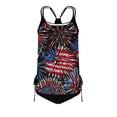 thumbnail image 5 of 250 Anniversary USA Womens Tankini Swimsuits Colorful America Flag Printed Swimwear Two Piece Tummy Control Bathing Suit Beach Blouson Top with Shorts Modest Bathing Suit 2026 Dark Blue XL, 5 of 6