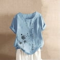 thumbnail image 2 of Birdeem Mode Femmes Été T-Shirt Imprimé Ample Col Rond Manches Courtes Blouse Décontractée, 2 of 3
