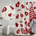 thumbnail image 4 of Valentine Gnomes Shower Curtain Set - 72" x 78" Washable Bathtub Curtain with 12 Hooks, Love Heart Red Rustic Waterproof Fabric Stall Shower Curtains for Bathroom/Bathtub Décor, 4 of 6