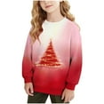 thumbnail image 2 of AUNVITO Cozy Stretchy Crewneck Sweatshirt for Boys & Girls 1-15Y Christmas Print Long Sleeve Soft Fleece Pullover Loose Fit Casual Kids Apparel, 2 of 7