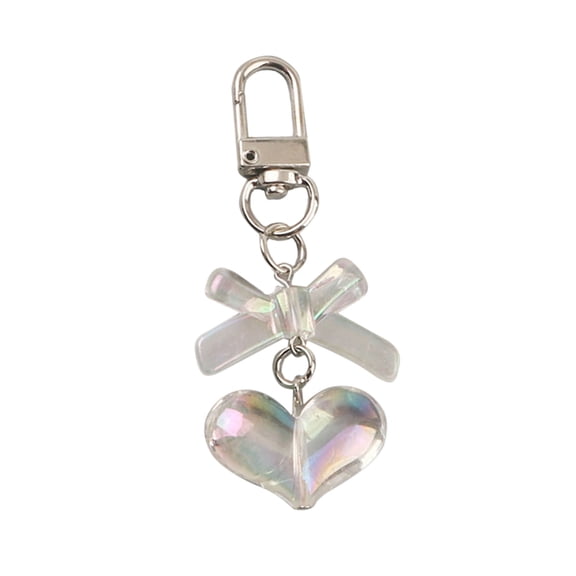 Hand-Making Heart/Bear Shaped Keychain Resin Keys Rings Handbag Pendant Accessories Jewelry Gift for Women Girl