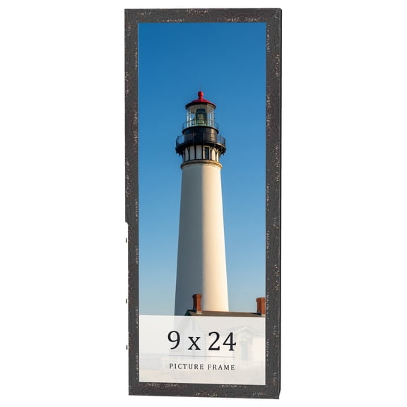 9x24 Frame Black Solid Wood Picture Frame Width 1.125 Inches | Interior Frame Depth 0.5 Inches |