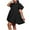 Black, variant on Ayolanni Beach Dresses for Women Knee-Length Black Plus Size Short Sleeve Solid Flutter Shirt Dresses Girl Dresses L