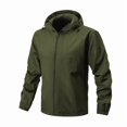 thumbnail image 4 of COSFO Waterproof Men Jacket Solid Lightweight Detachable Hood Zip Up Windbreaker Loose Outdoor Hiking Casual Long Sleeve Mens Coats, 4 of 4